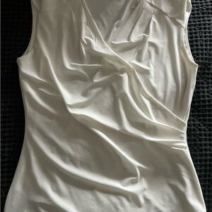 White House Black Market Cream Sleeveless Top